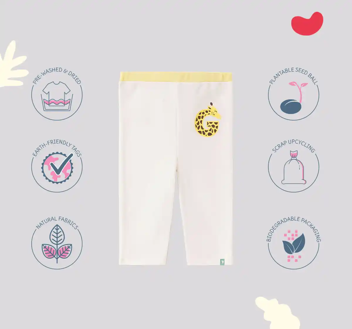 Infant Boys Printed 100% Cotton Joggers - White