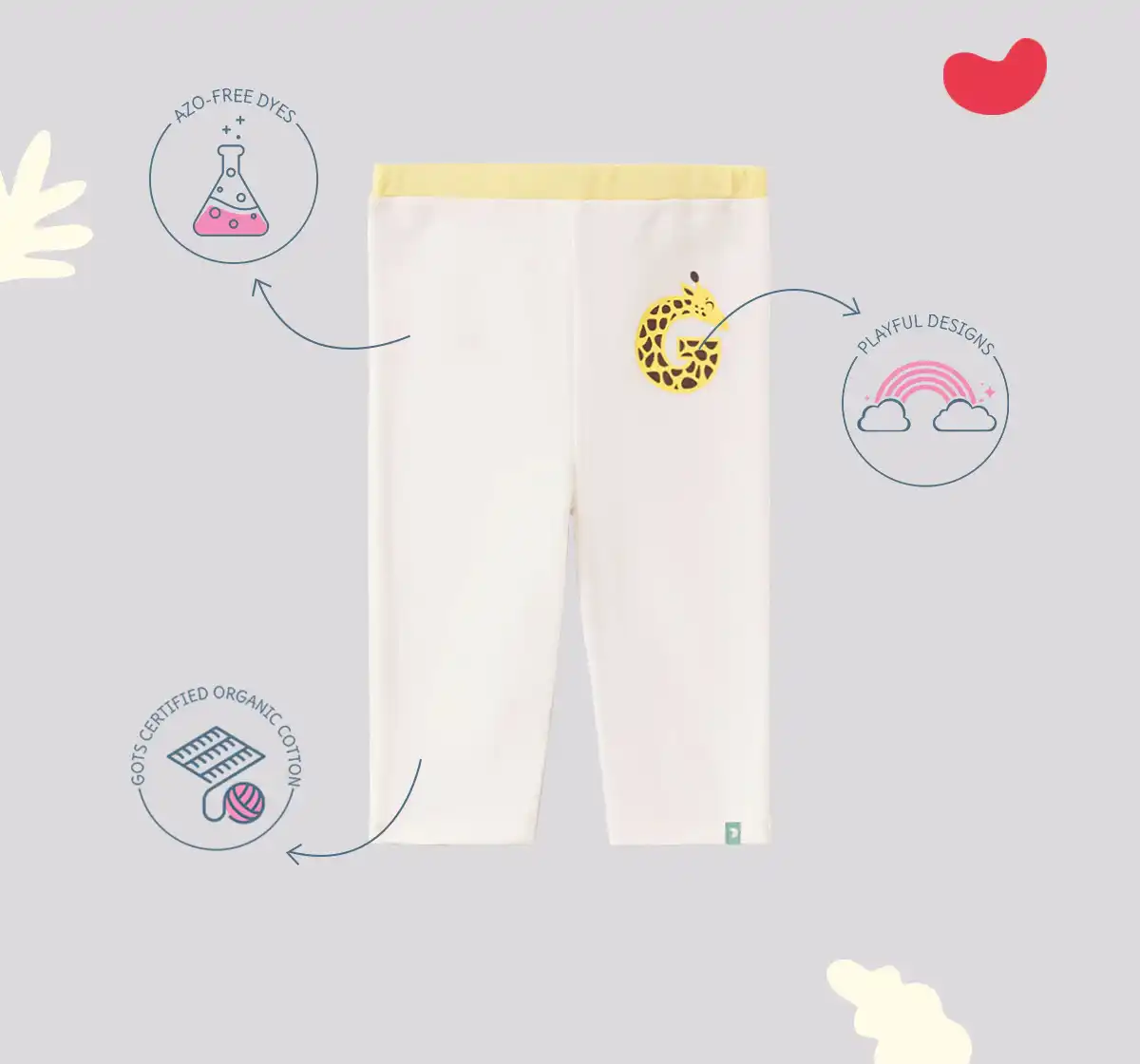 Infant Boys Printed 100% Cotton Joggers - White