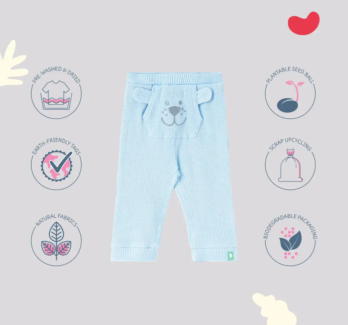 Infant Boys Regular-Fit 100% Cotton Joggers - Blue