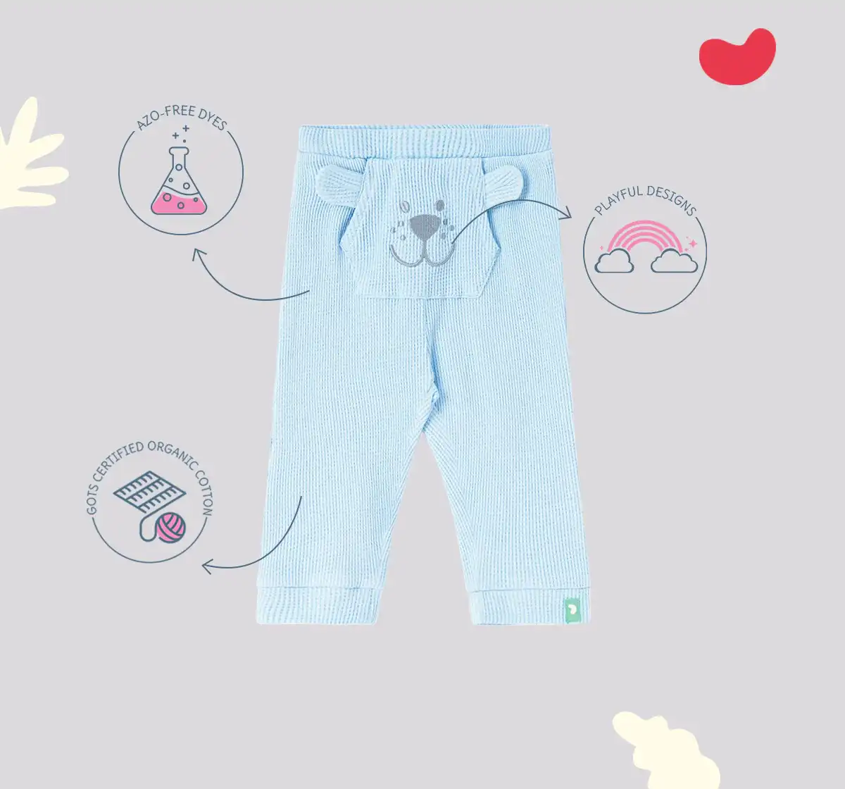 Infant Boys Regular-Fit 100% Cotton Joggers - Blue