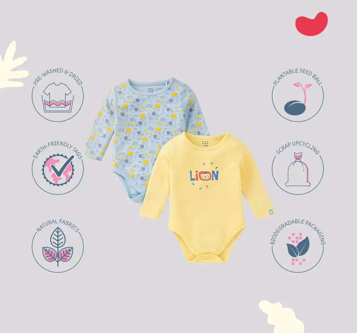 Infant Boys Printed 100% Cotton Bodysuit - Multicolour (Pack of 2)