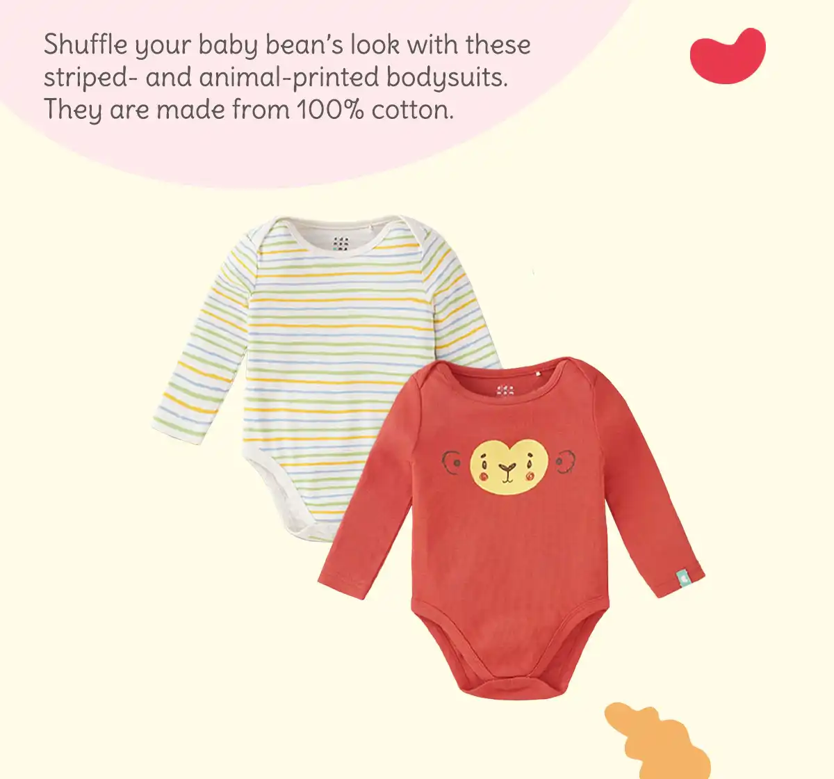 Infant Boys Short-Sleeved 100% Cotton Bodysuit - Multicolour (Pack of 2)