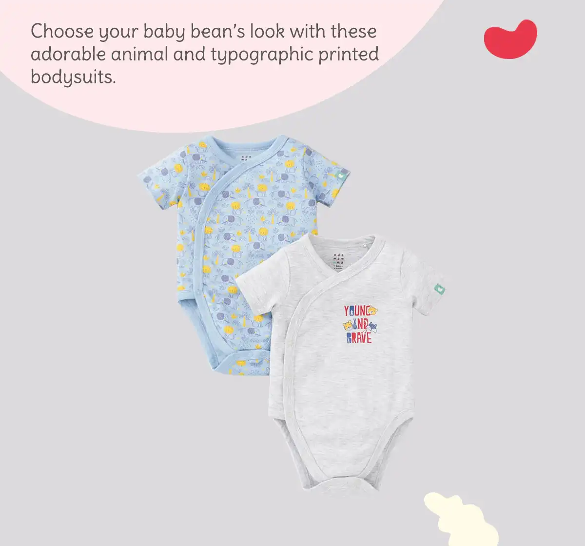 Infant Boys Printed 100% Cotton Bodysuit - Multicolour (Pack of 2)