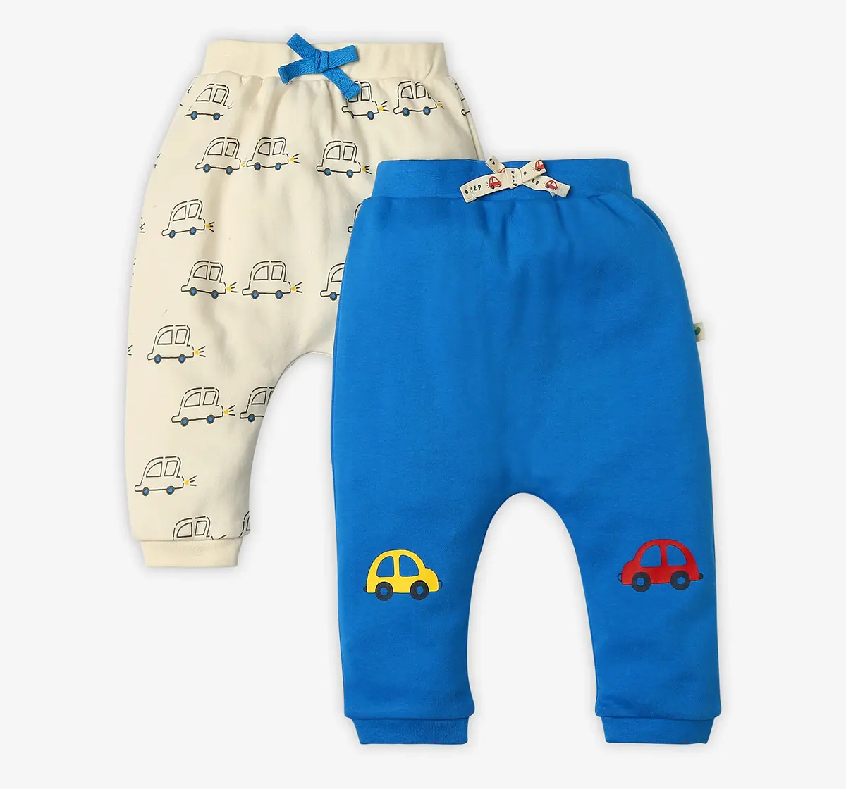 Infant Boys Printed 100% Cotton Joggers - Multicolour (Pack of 2)