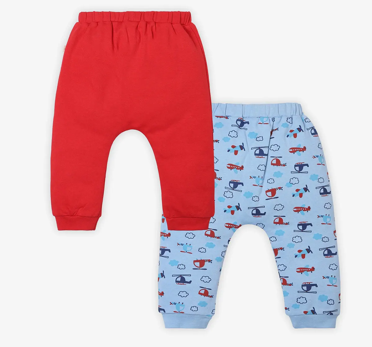 Infant Boys Printed 100% Cotton Joggers - Multicolour (Pack of 2)