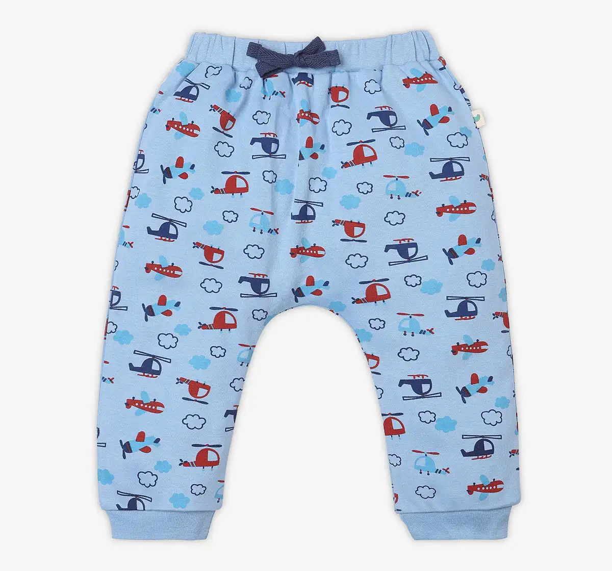 Infant Boys Printed 100% Cotton Joggers - Multicolour (Pack of 2)