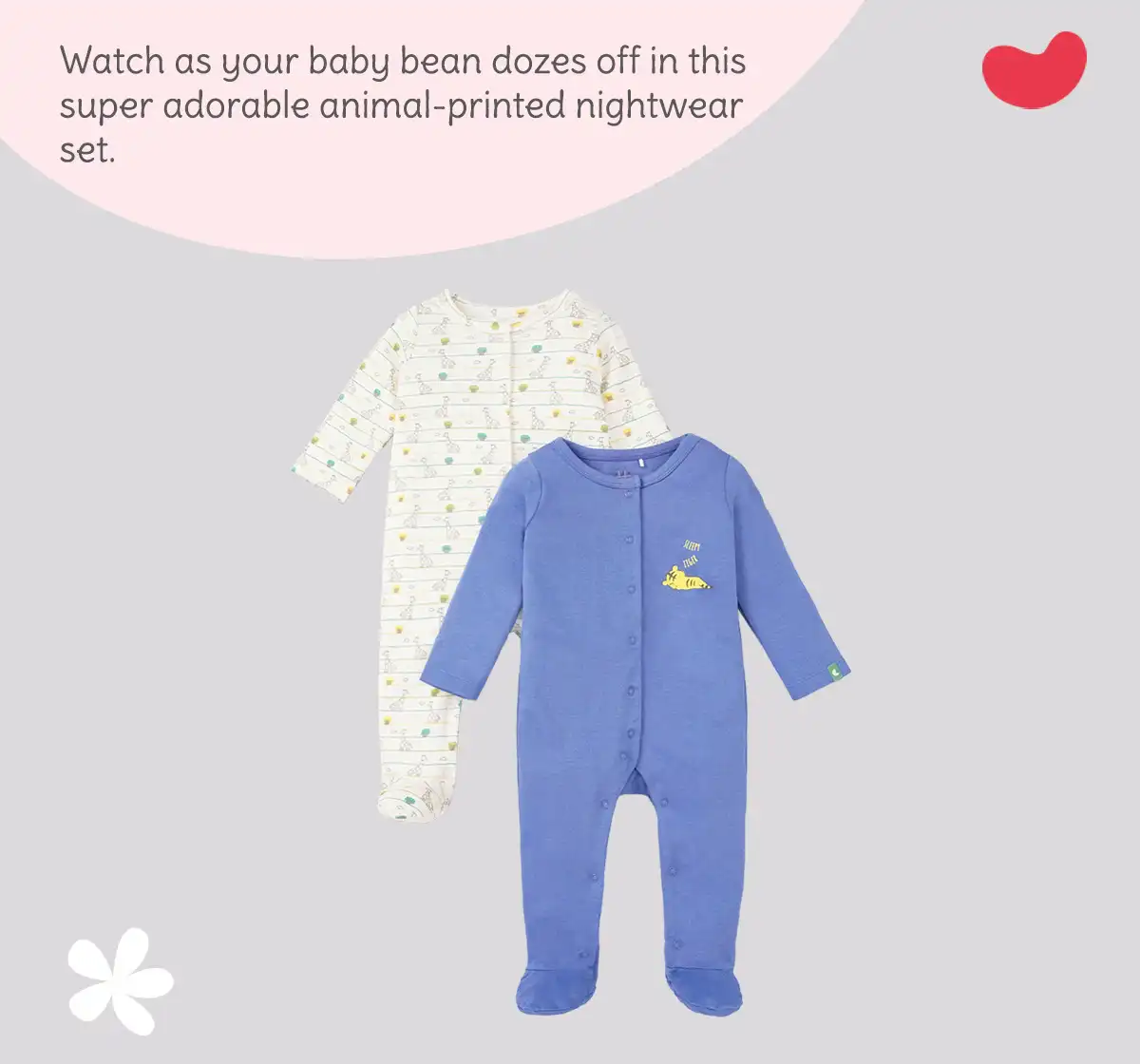 Infant Boys Printed 100% Cotton Sleepsuit Set - Multicolour (Pack of 2)