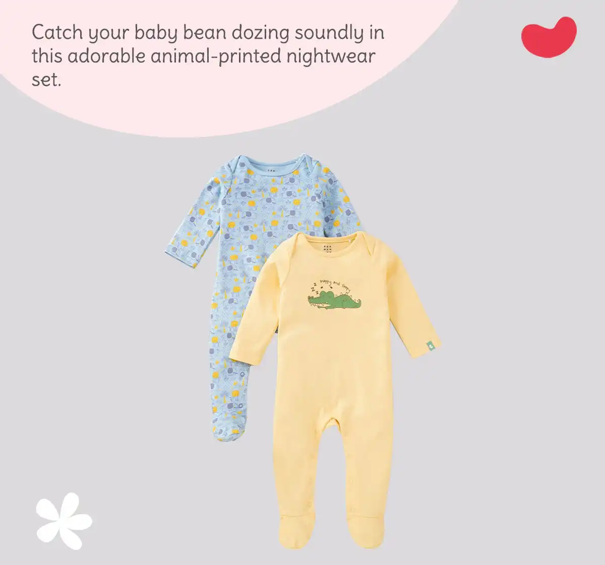 Infant Boys Printed 100% Cotton Sleepsuit Set - Multicolour (Pack of 2)