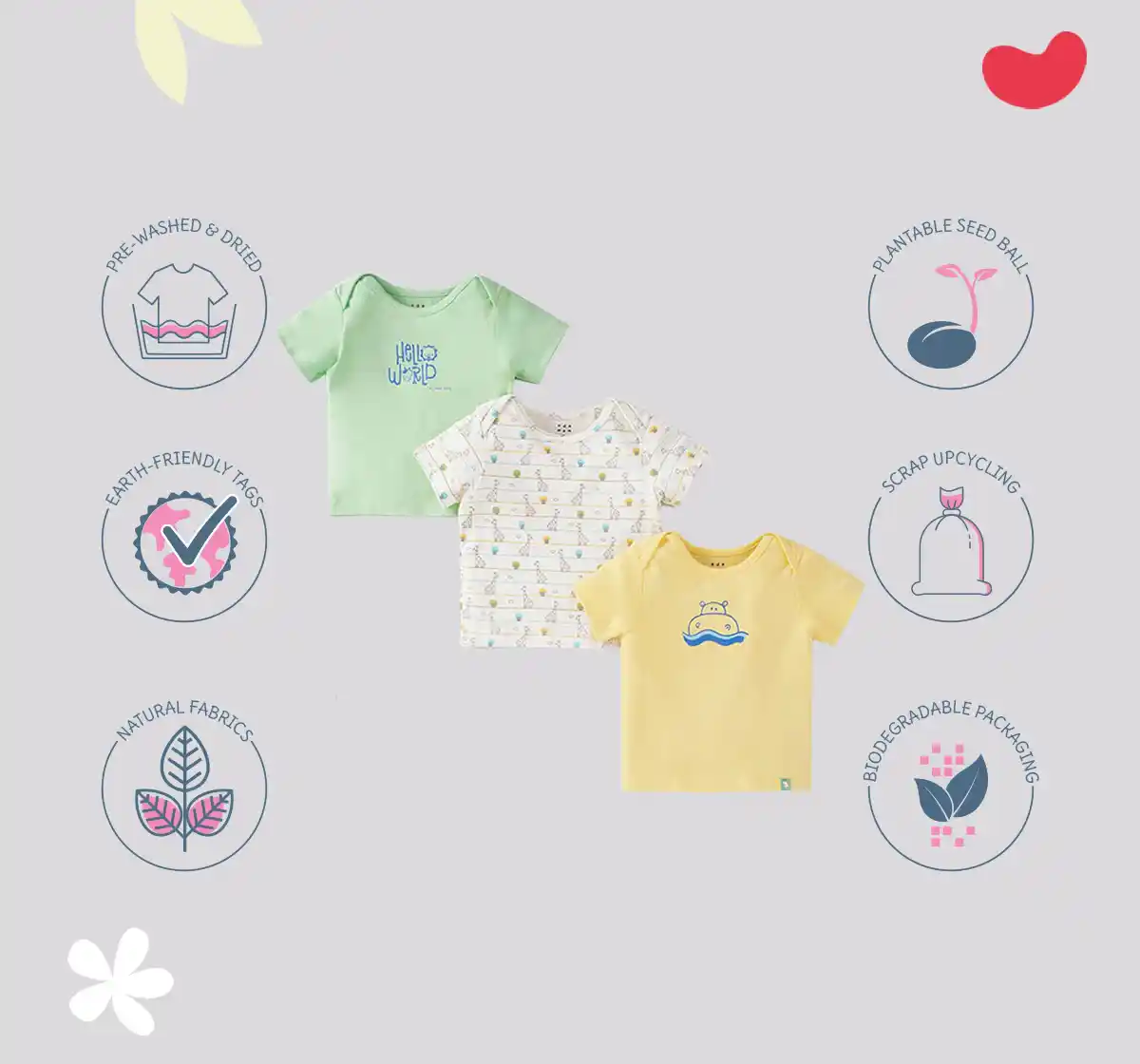 Infant Boys Printed 100% Cotton T-shirts - Multicolour (Pack of 3)