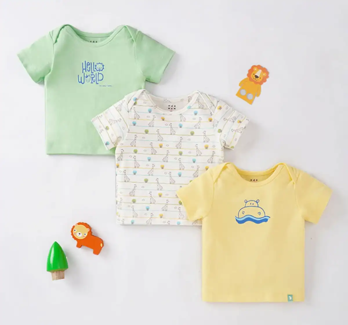 Infant Boys Printed 100% Cotton T-shirts - Multicolour (Pack of 3)
