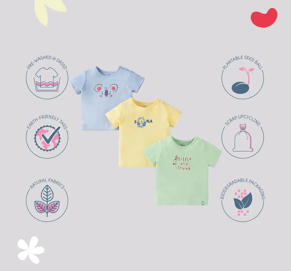 Infant Boys Printed 100% Cotton T-shirts - Multicolour (Pack of 3)