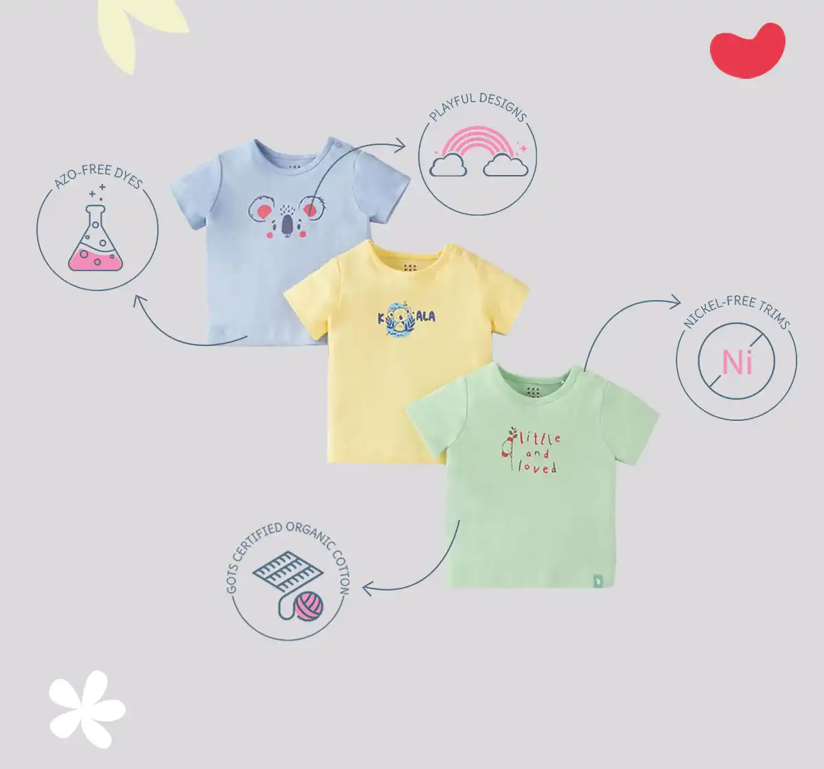 Infant Boys Printed 100% Cotton T-shirts - Multicolour (Pack of 3)