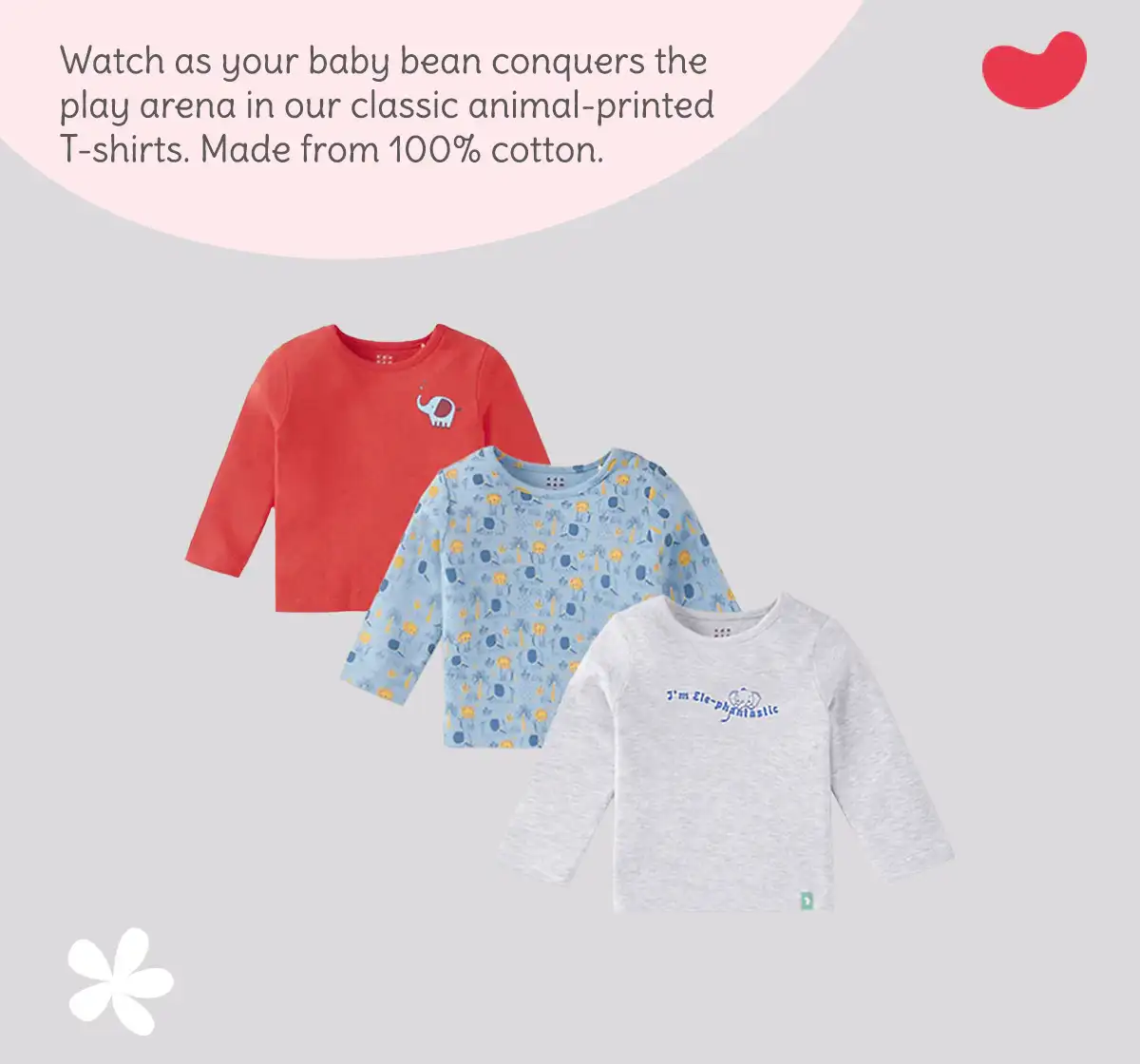 Infant Boys Printed 100% Cotton T-shirts - Multicolour (Pack of 3)