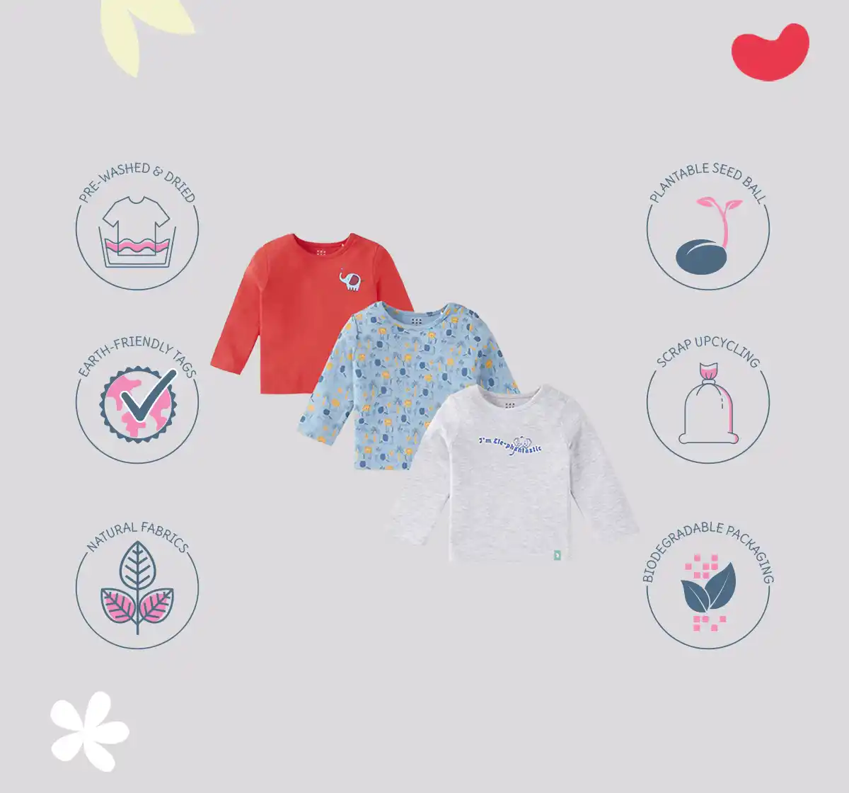 Infant Boys Printed 100% Cotton T-shirts - Multicolour (Pack of 3)