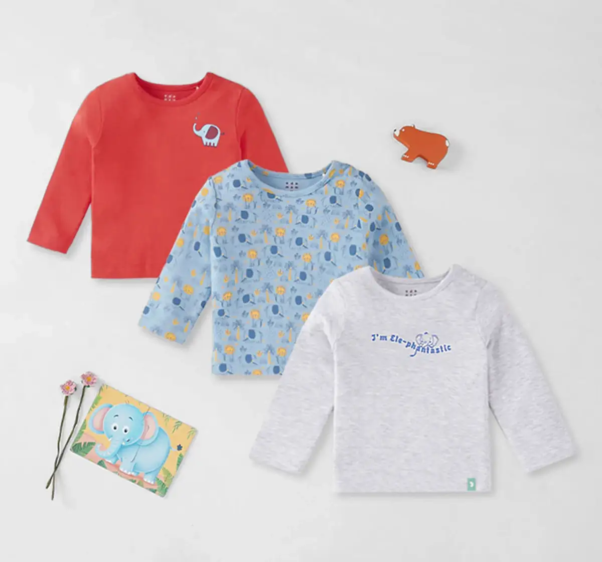 Infant Boys Printed 100% Cotton T-shirts - Multicolour (Pack of 3)