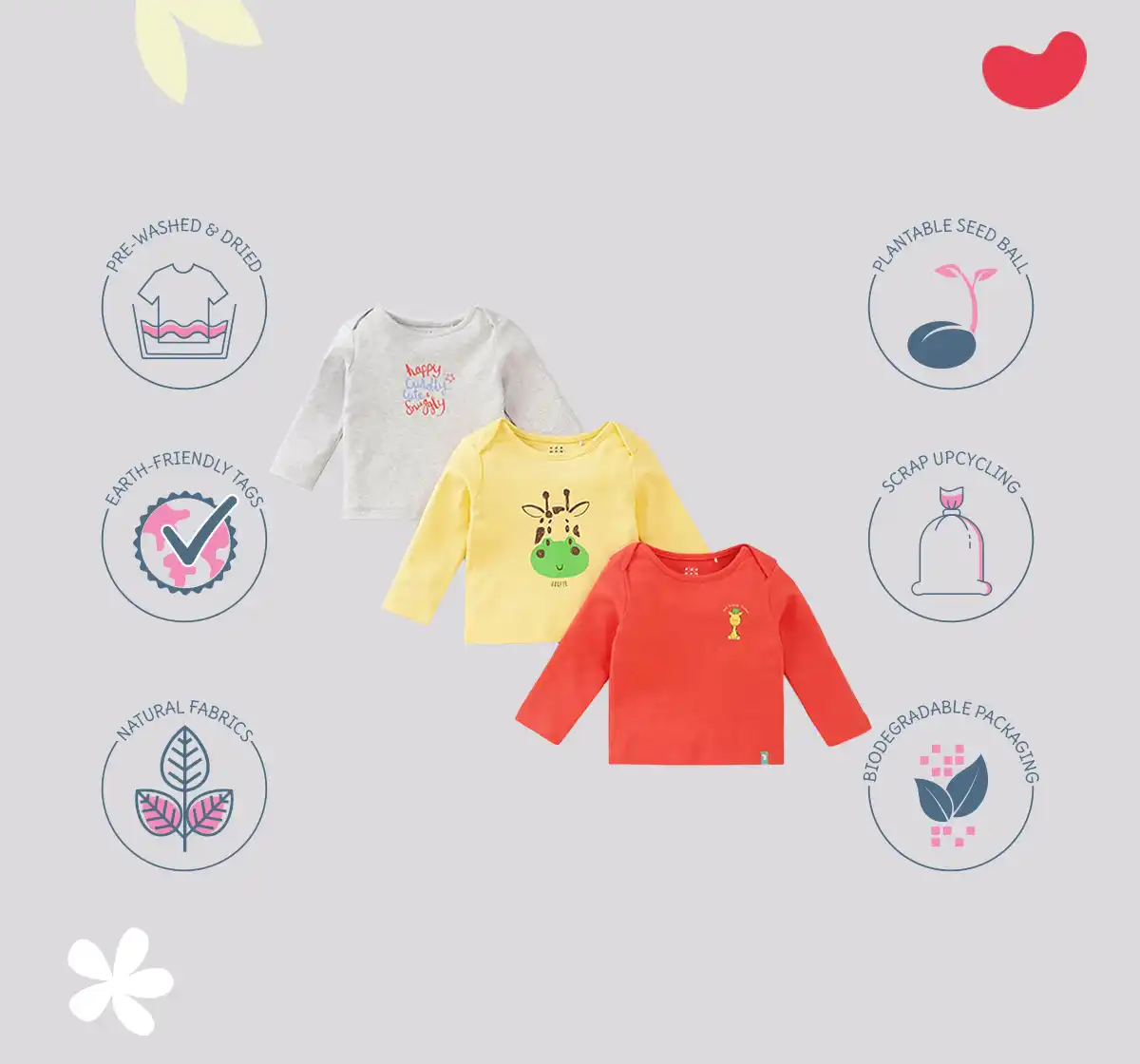 Infant Boys Printed 100% Cotton T-shirts - Multicolour (Pack of 3)