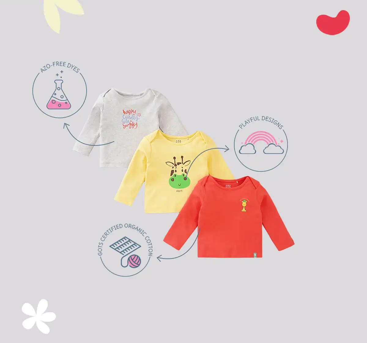 Infant Boys Printed 100% Cotton T-shirts - Multicolour (Pack of 3)