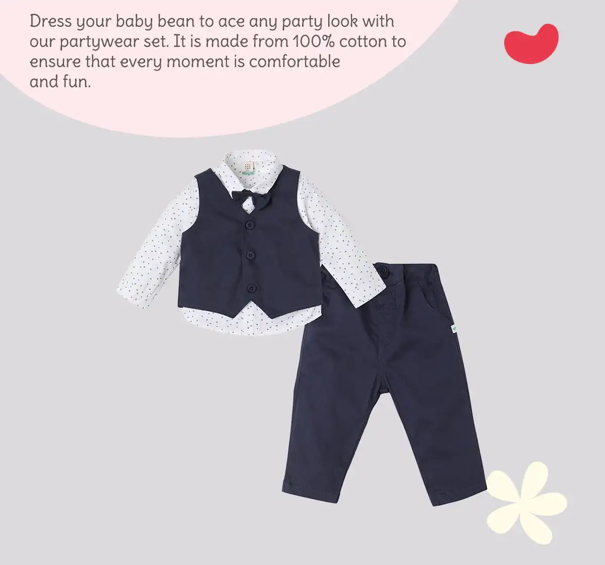 Infant Boys’ 100% Cotton Partywear Set – Blue