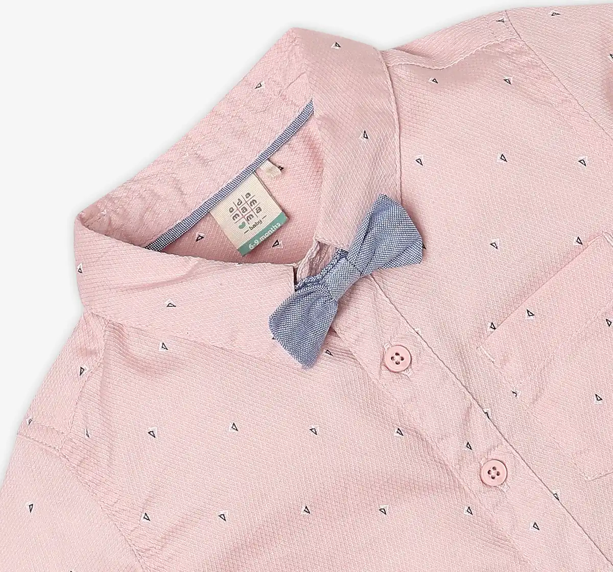 Infant Boys Printed 100% Cotton Partywear Shirt - Pink