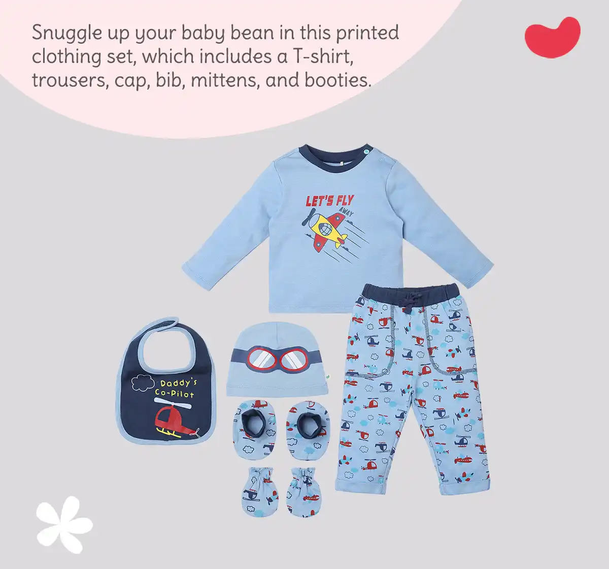 Infant Boys Printed 100% Cotton Clothing Set - Multicolour (Pack of 6)