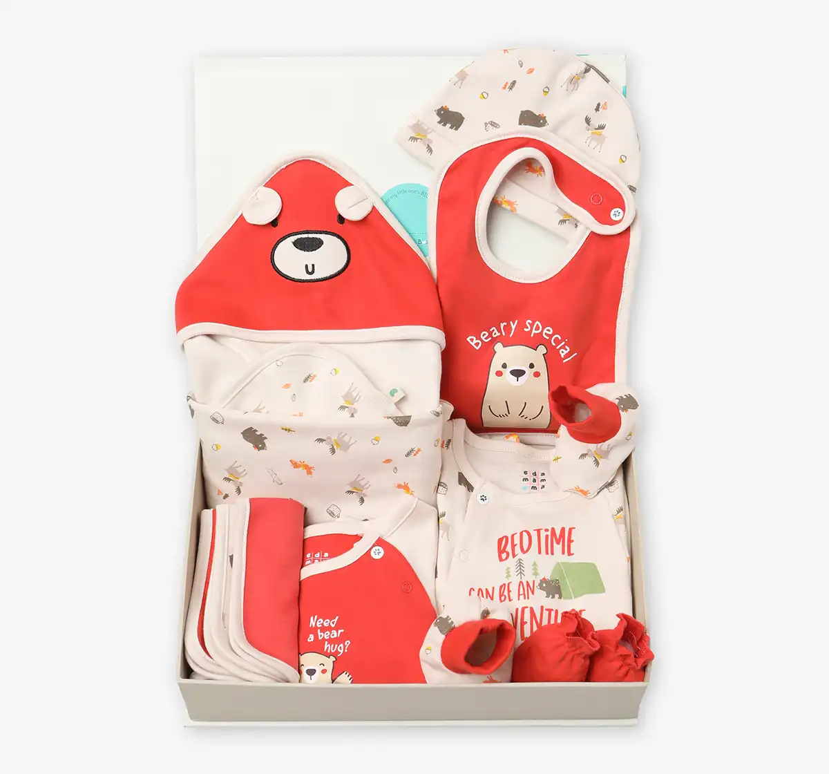 Infant Boys’ Animal Printed 100% Cotton Clothing Gift Set - Multicolour