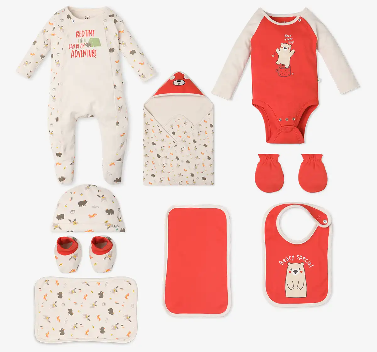 Infant Boys’ Animal Printed 100% Cotton Clothing Gift Set - Multicolour