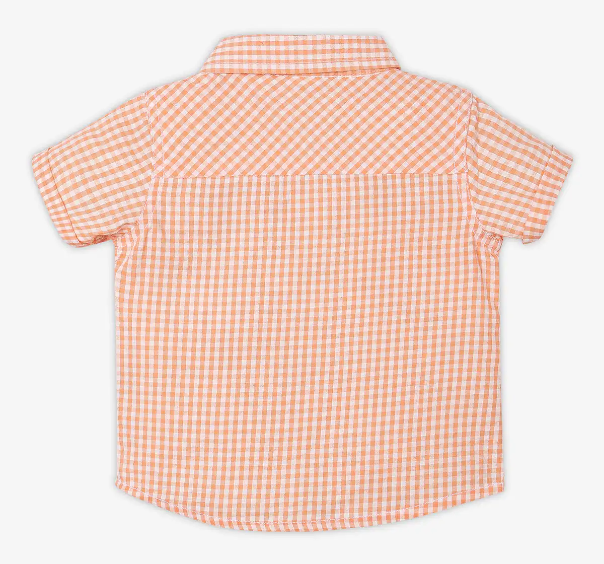 Infant Boys Checkered 100% Cotton Shirt - Orange