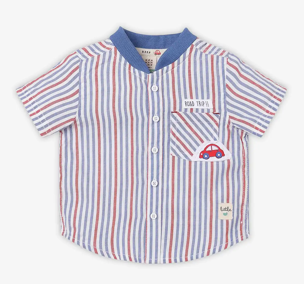 Infant Boys Striped 100% Cotton Shirt - Multicolour