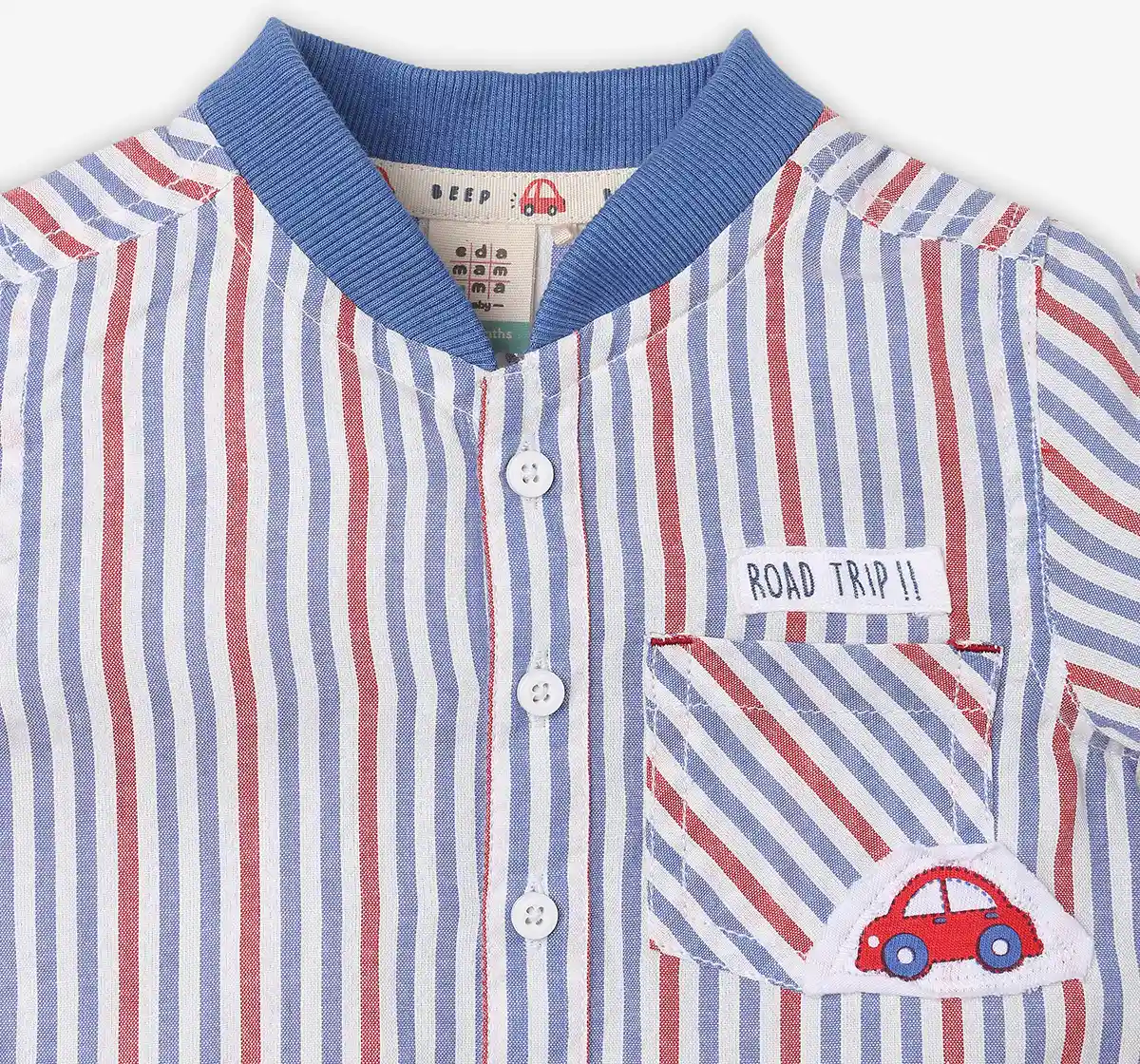 Infant Boys Striped 100% Cotton Shirt - Multicolour