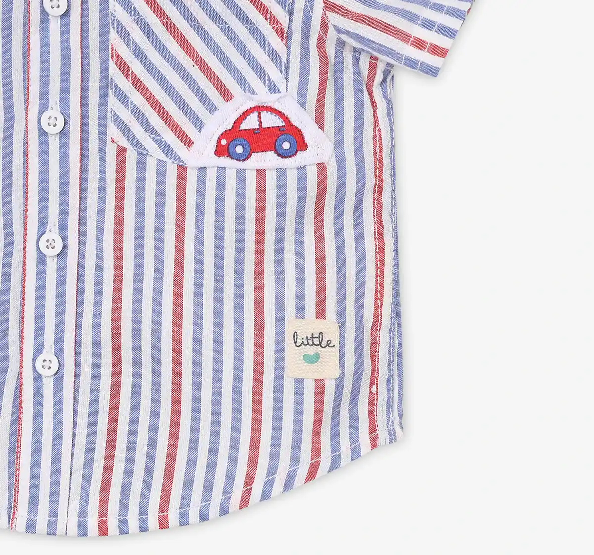 Infant Boys Striped 100% Cotton Shirt - Multicolour