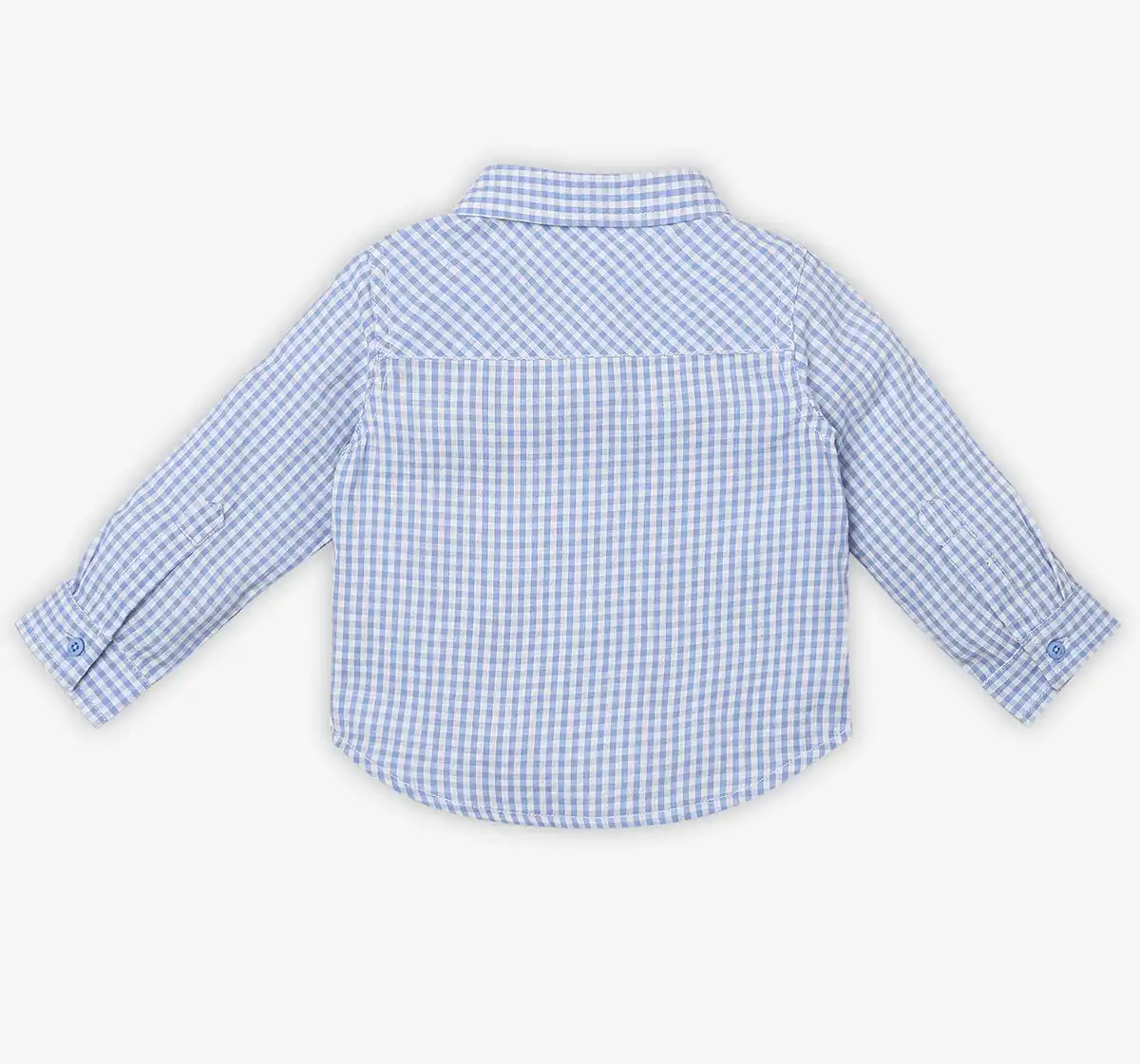 Infant Boys Checkered 100% Cotton Shirt - Blue