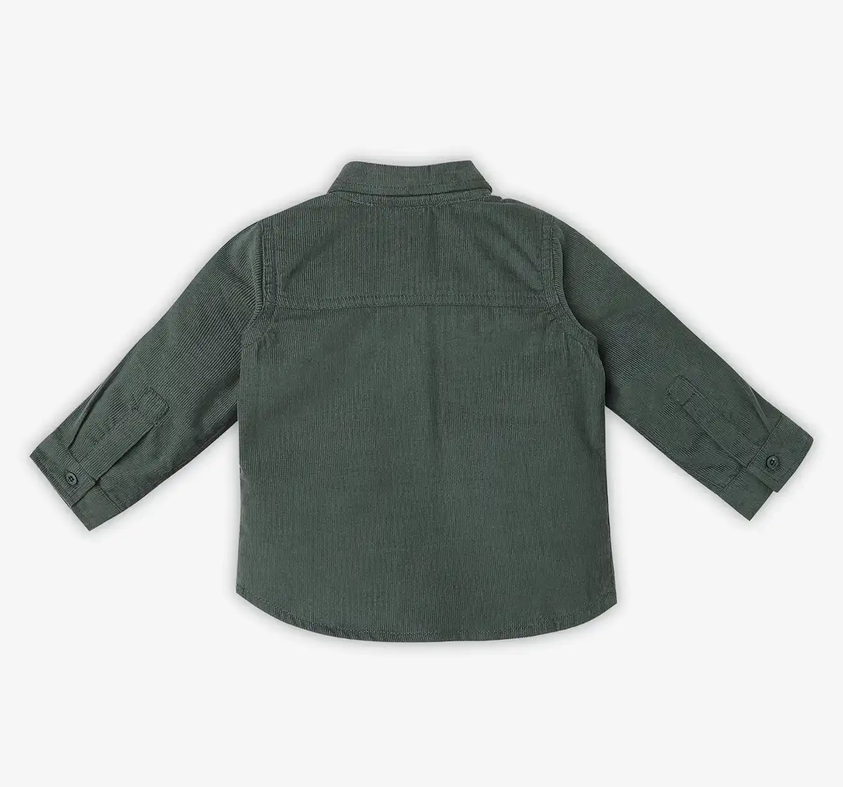Infant Boys Embroidered 100% Cotton Shirt - Olive