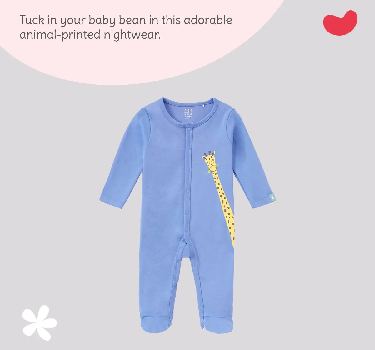 Infant Boys Printed 100% Cotton Sleepsuit - Blue