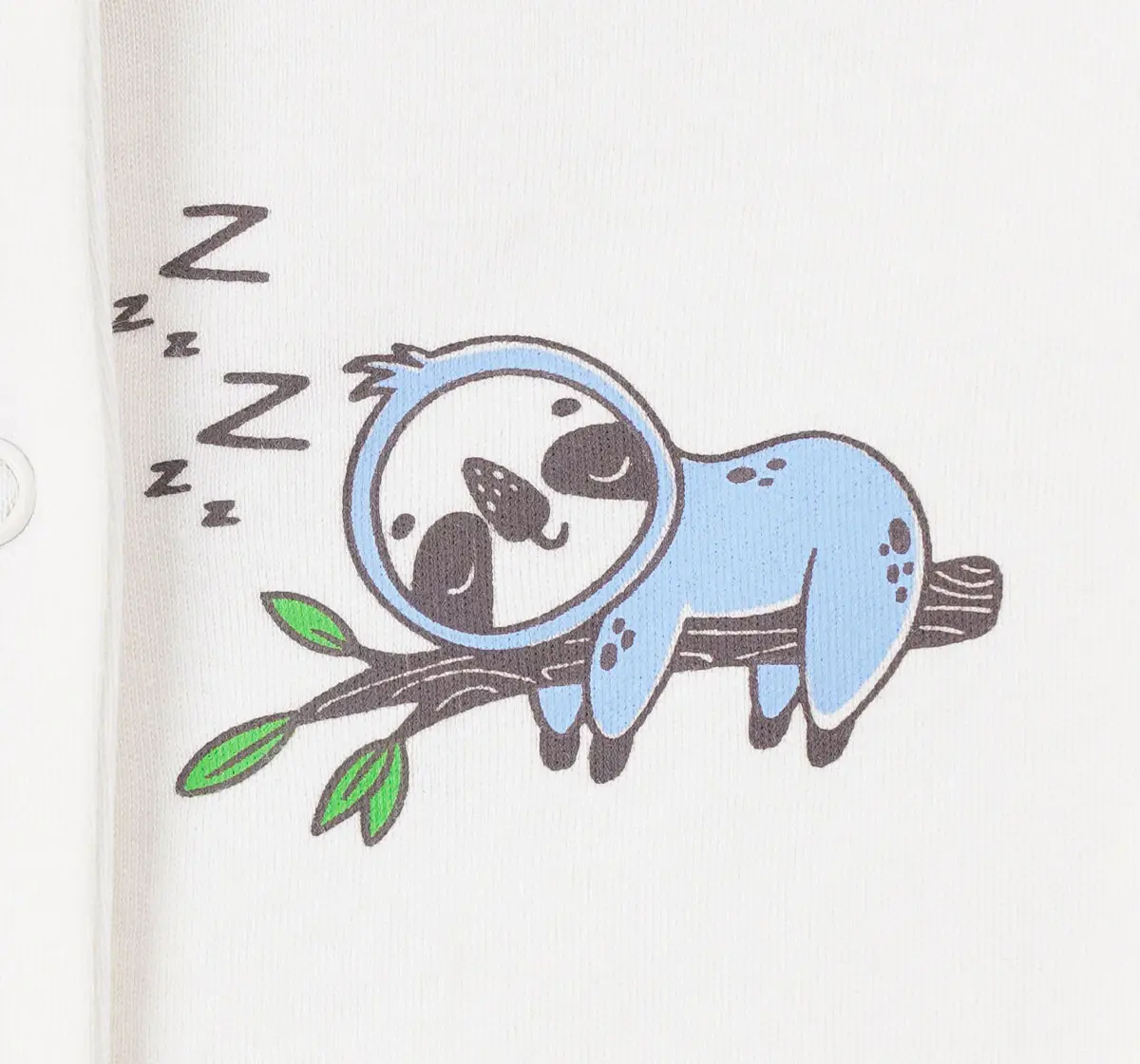 Infant Boys Printed 100% Cotton Sleepsuit - White