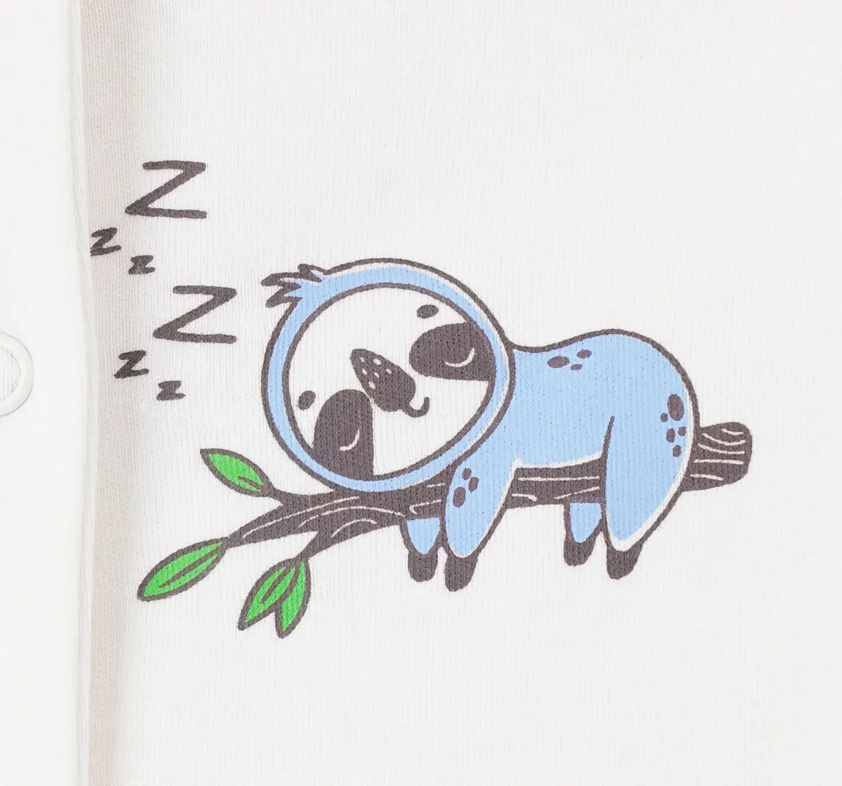 Infant Boys Printed 100% Cotton Sleepsuit - White