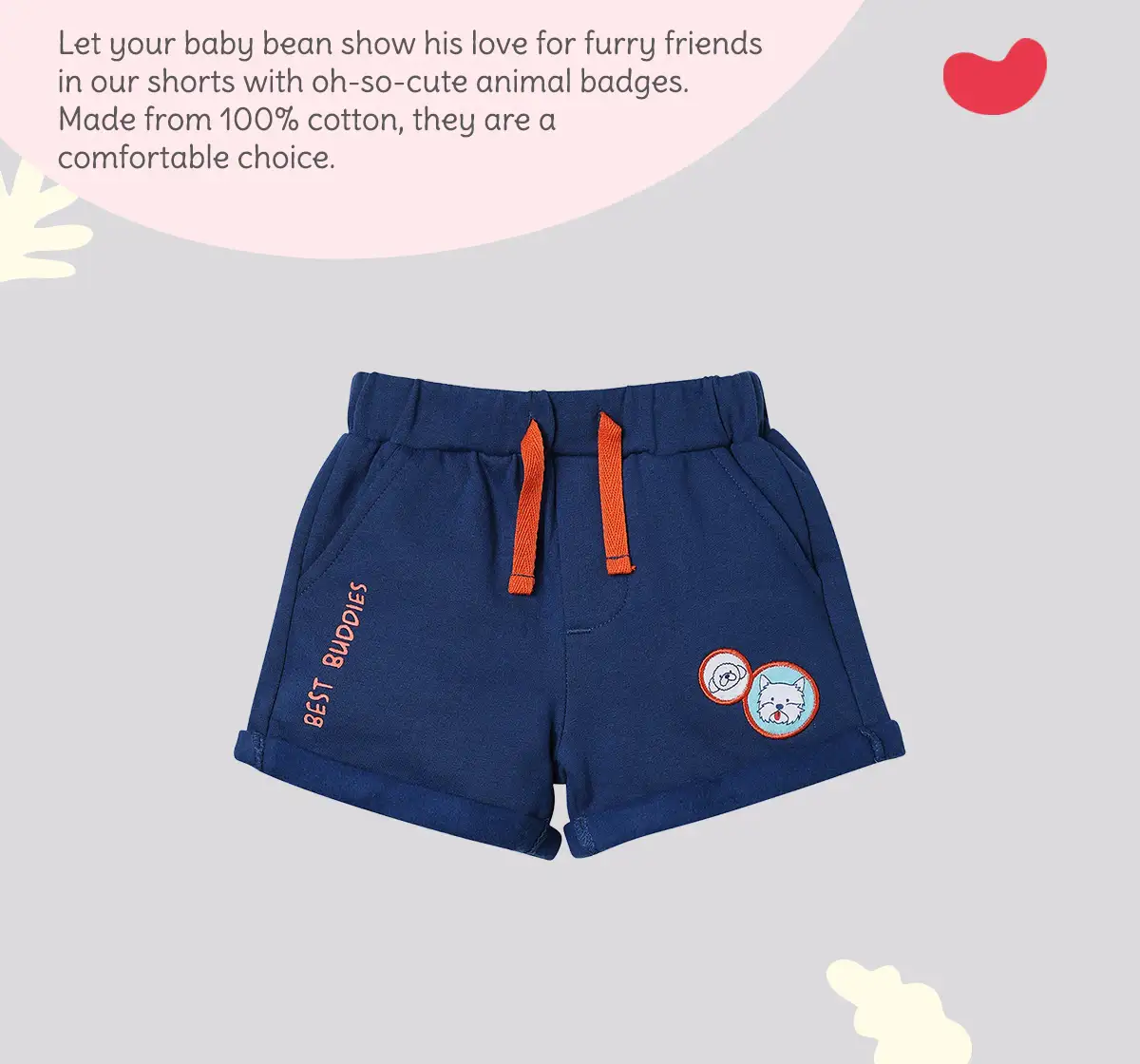 Infant Boys’ 100% Cotton Shorts – Blue