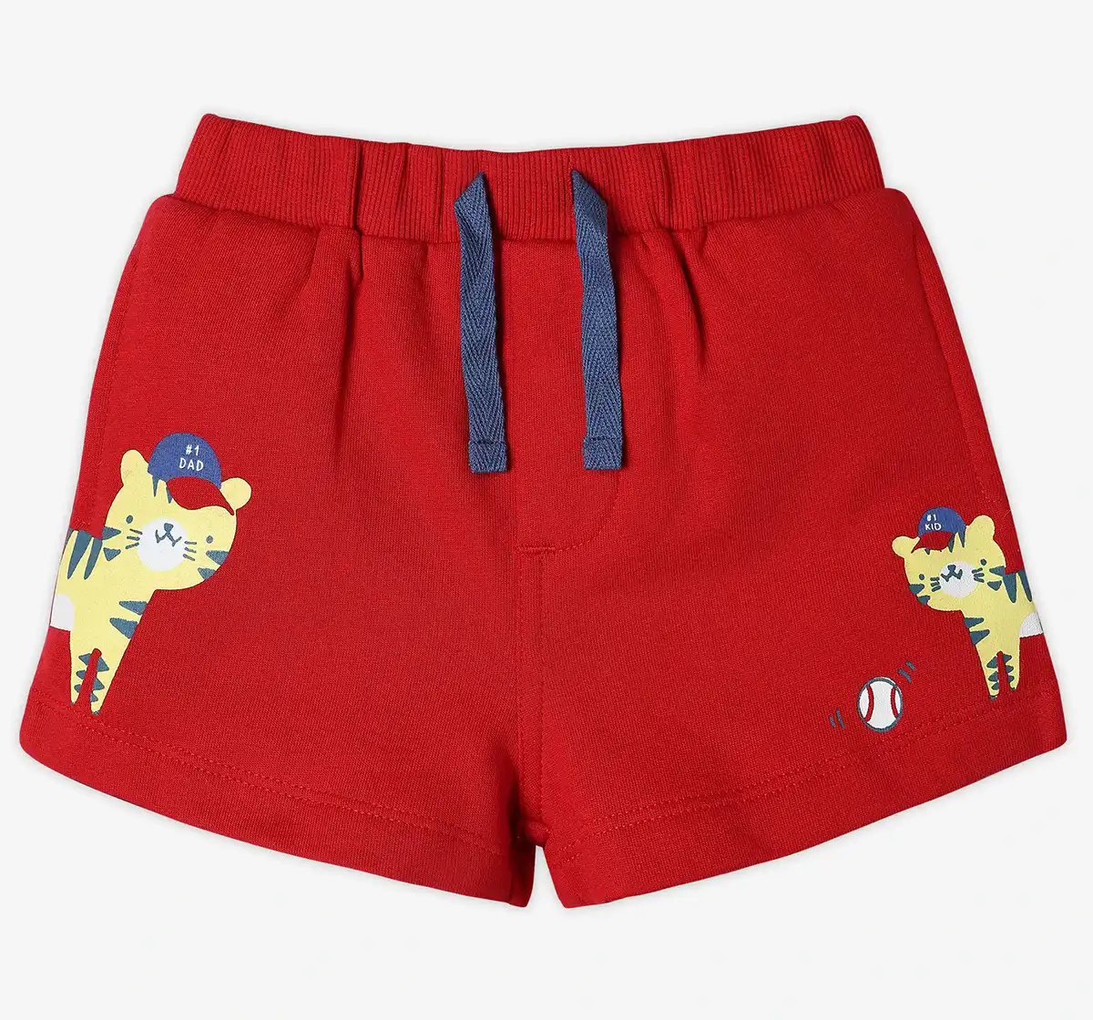Infant Boys’ Printed 100% Cotton Shorts – Red