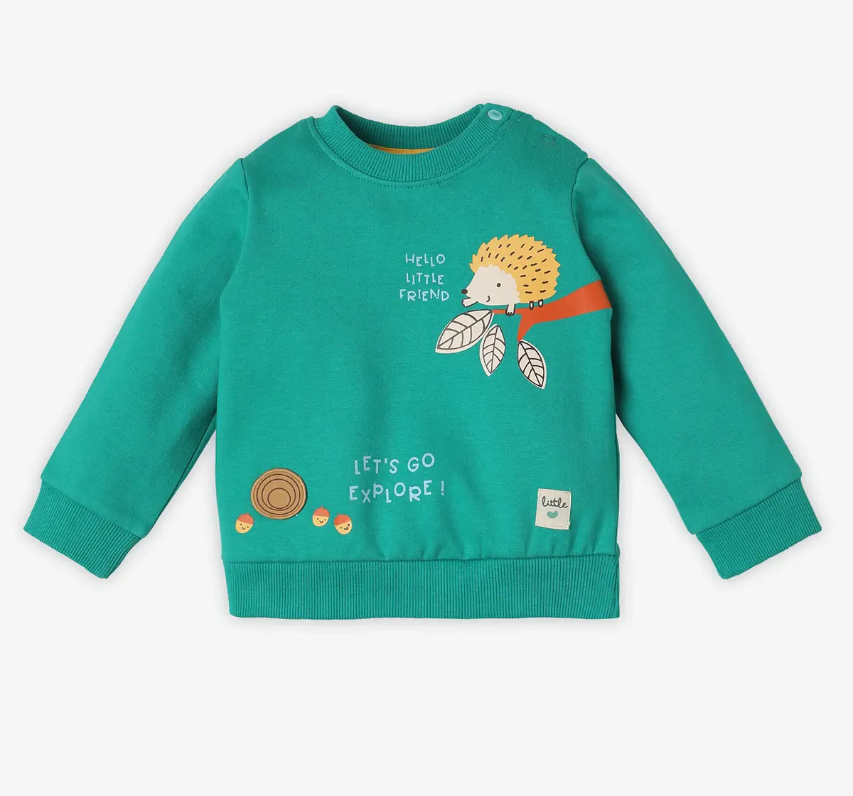 Infant Boys' Printed 100% Cotton Sweatshirt - Green