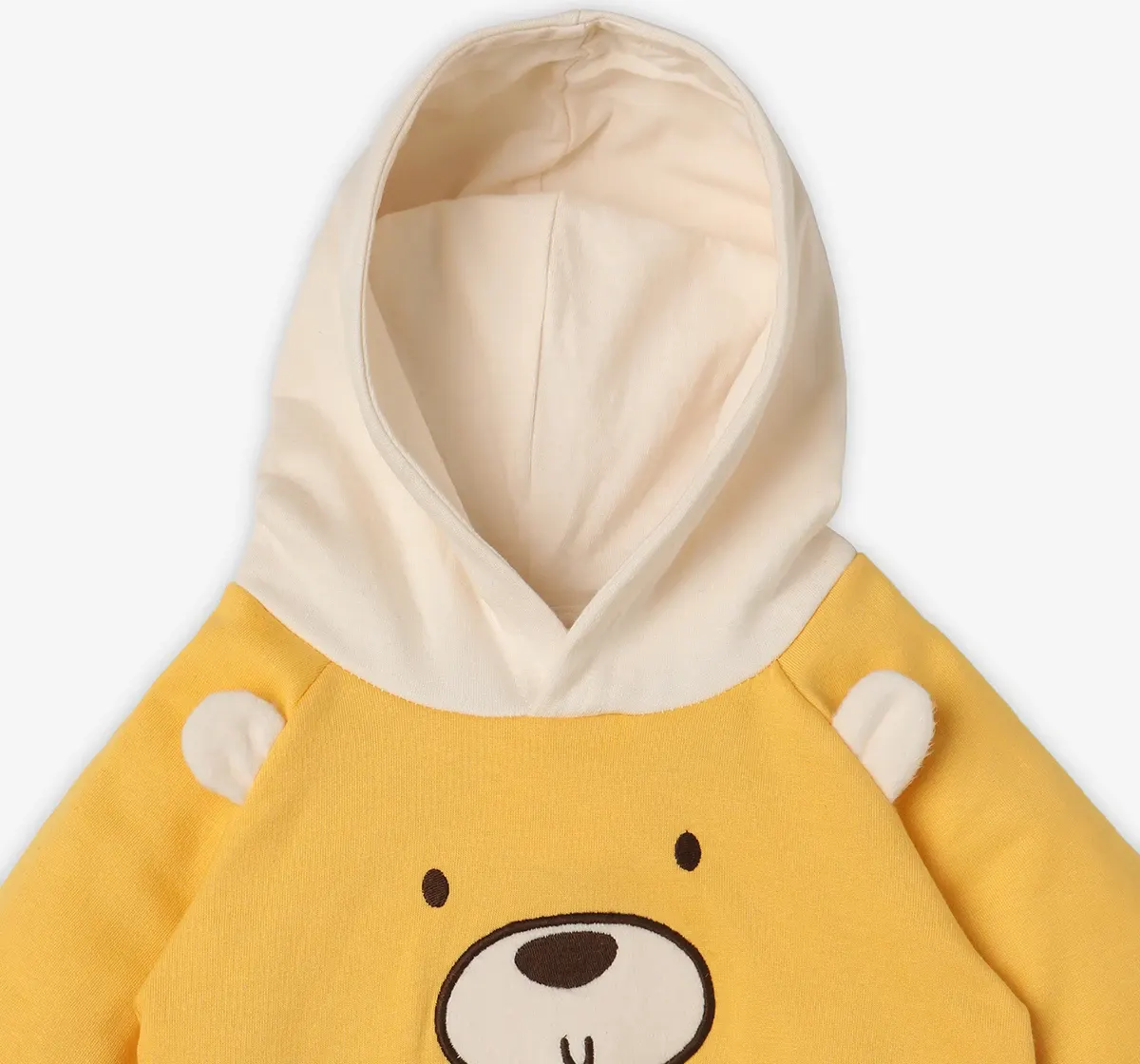 Infant Boys' Printed 100% Cotton Hooded Sweatshirt - Yellow