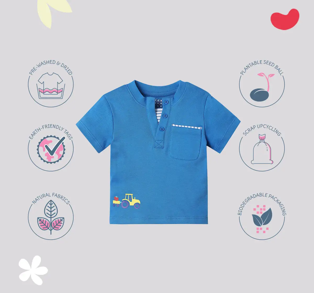 Infant Boys' Printed 100% Cotton T-Shirt - Blue