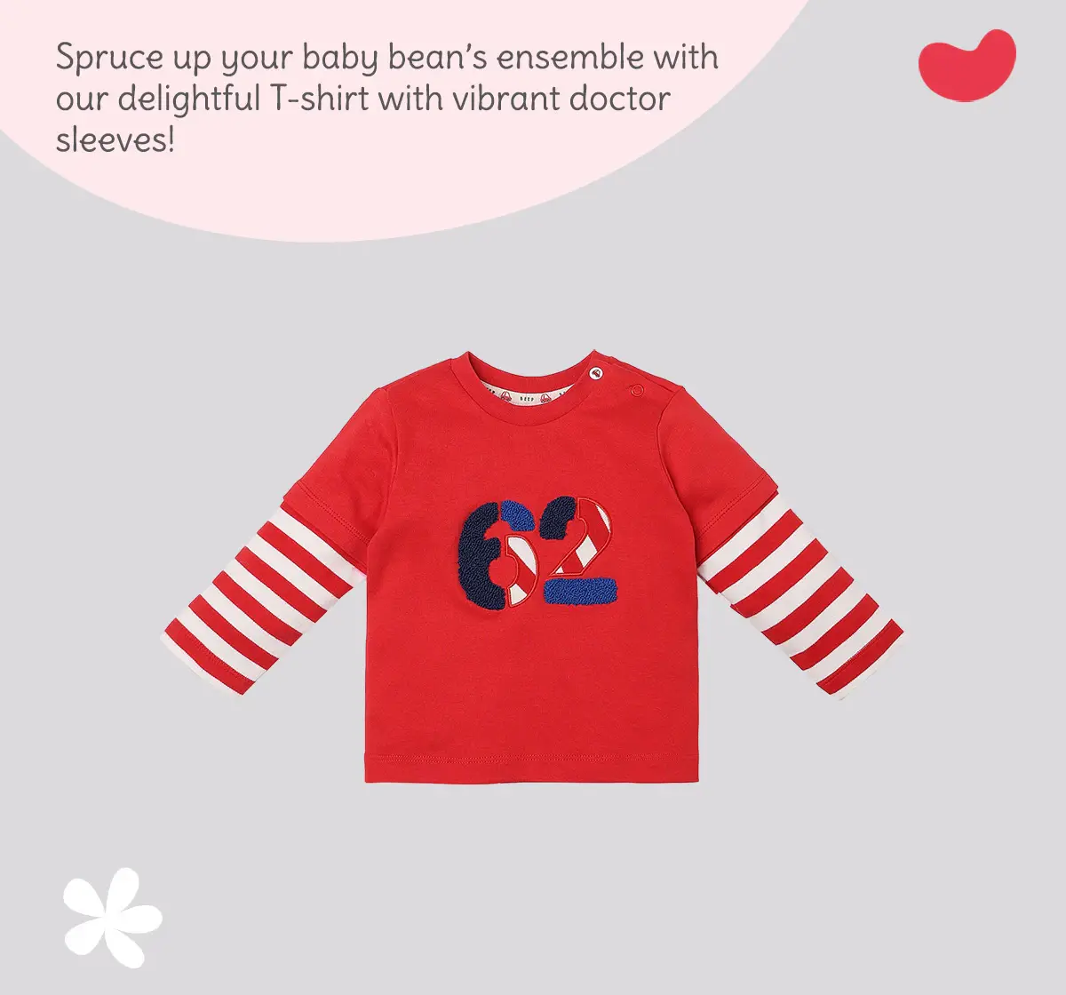 Infant Boys Full-Sleeved 100% Cotton T-shirt - Red