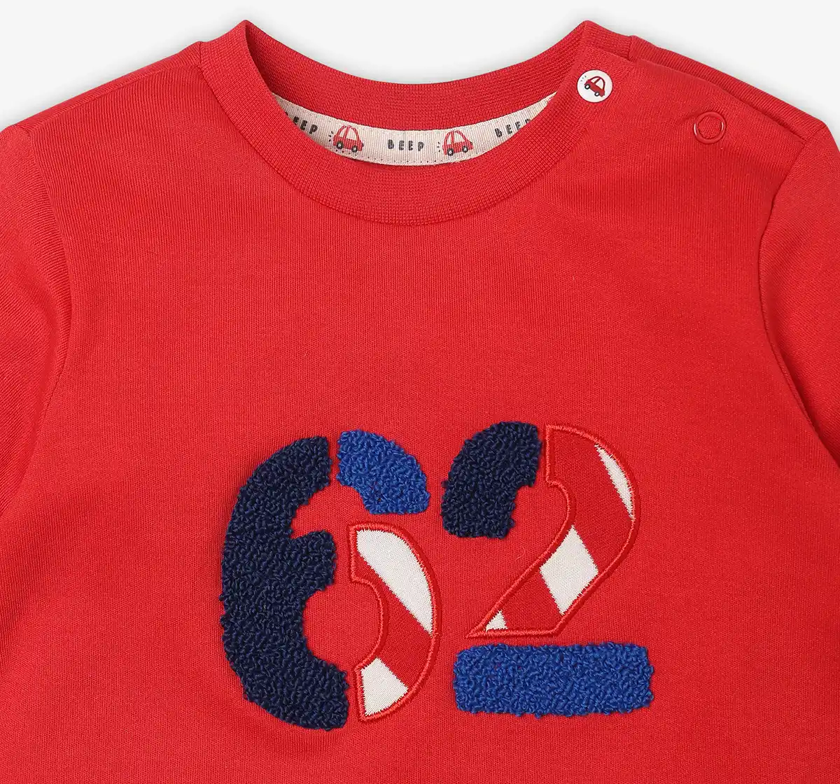 Infant Boys Full-Sleeved 100% Cotton T-shirt - Red