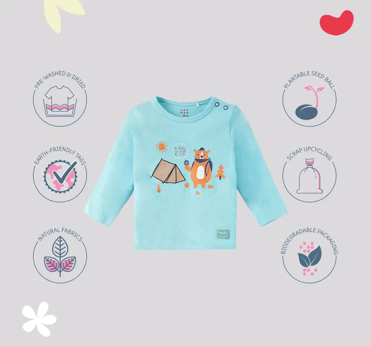 Infant Boys Printed 100% Cotton T-Shirt - Blue