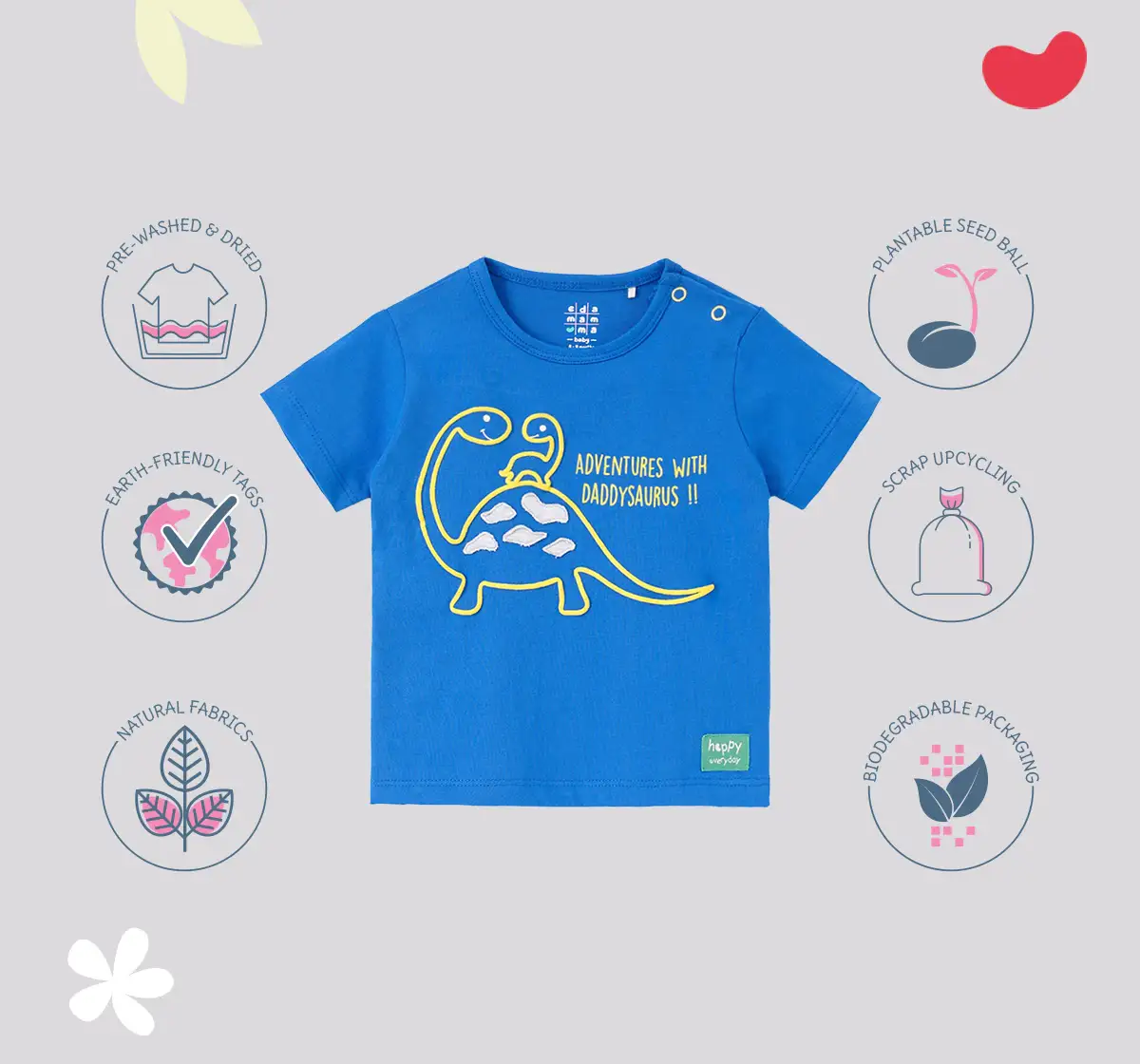 Infant Boys Printed 100% Cotton T-Shirt - Blue