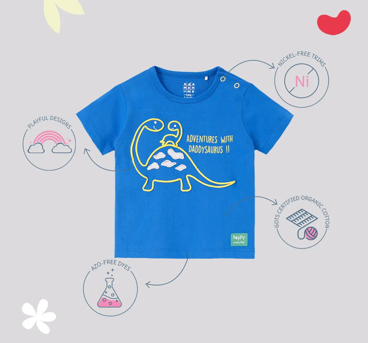 Infant Boys Printed 100% Cotton T-Shirt - Blue