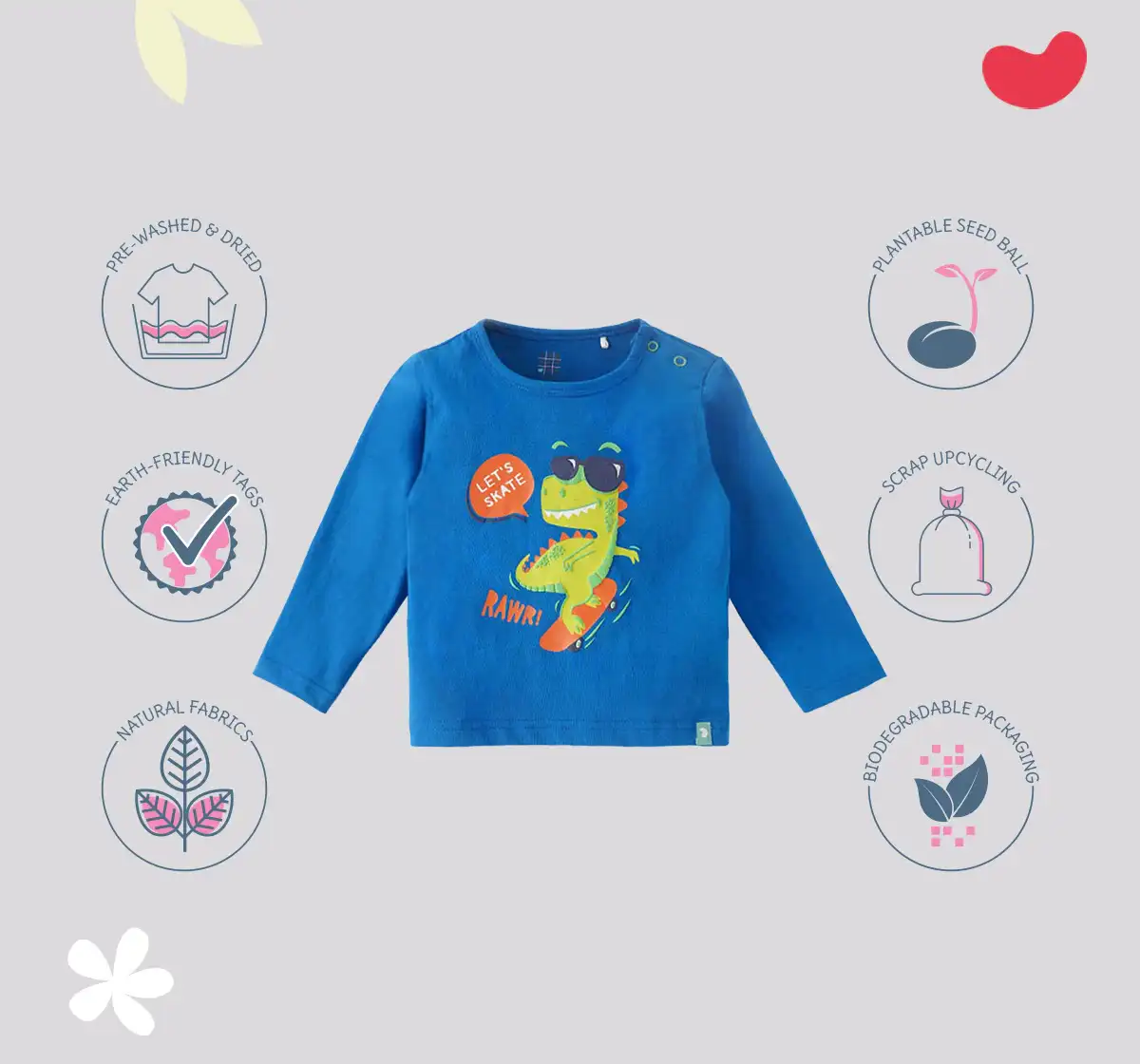 Infant Boys Printed 100% Cotton T-Shirt - Blue