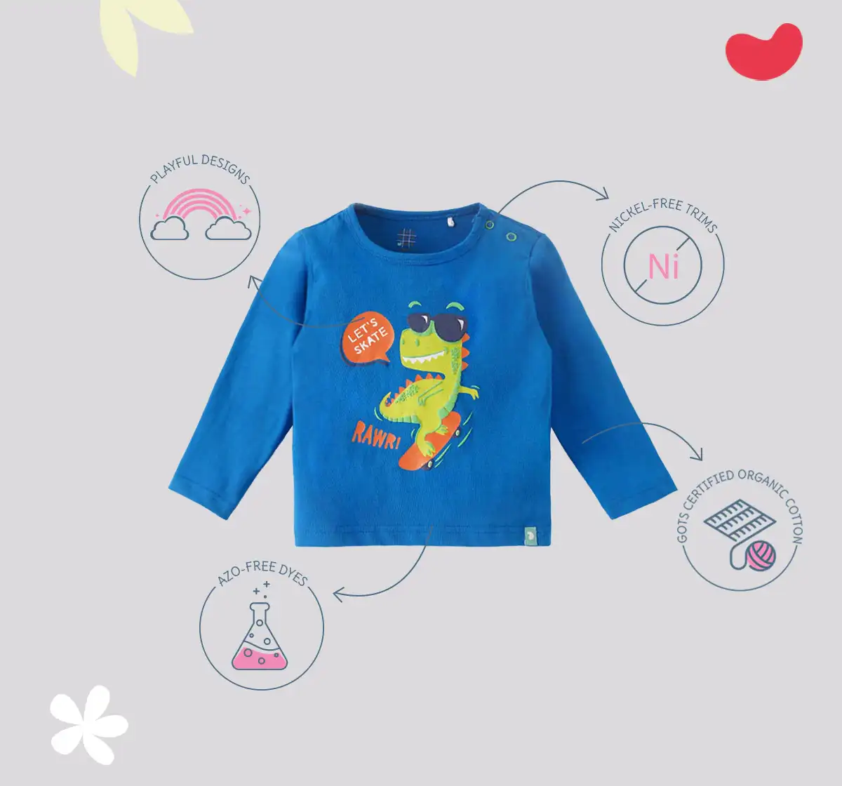 Infant Boys Printed 100% Cotton T-Shirt - Blue