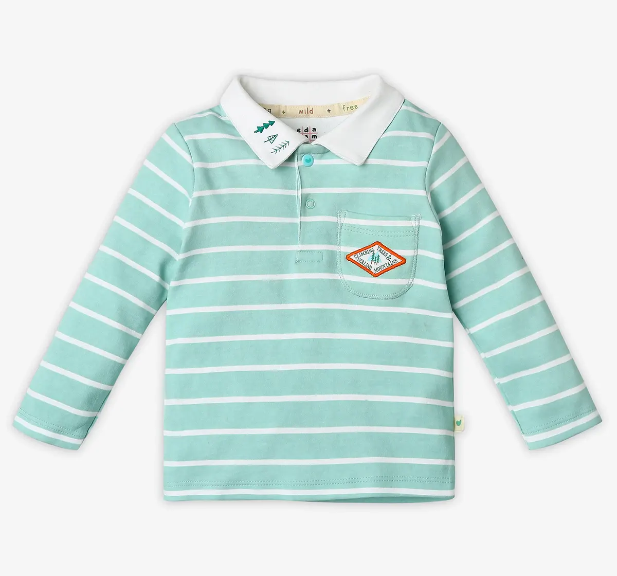 Infant Boys Striped 100% Cotton T-Shirt - Blue