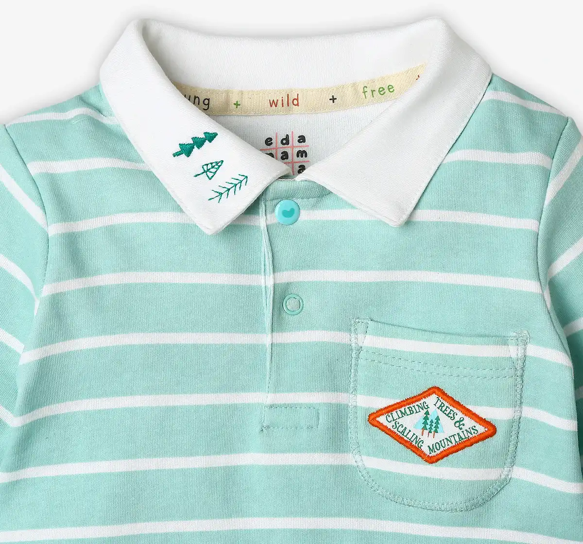 Infant Boys Striped 100% Cotton T-Shirt - Blue