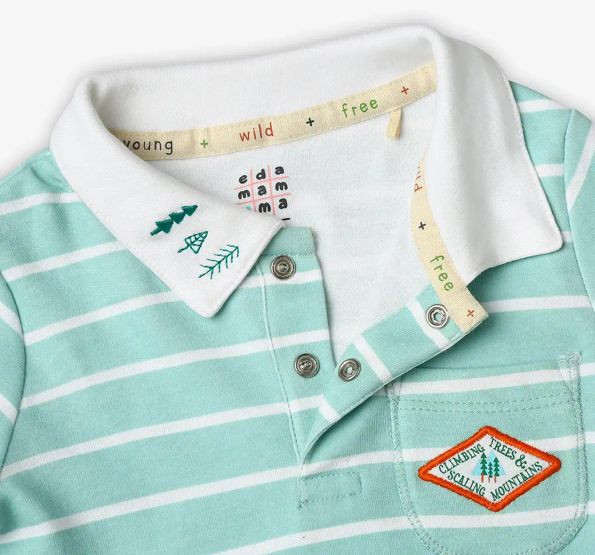 Infant Boys Striped 100% Cotton T-Shirt - Blue